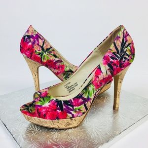 Charles Albert Sze 9 Heels Shoes Printed Floral